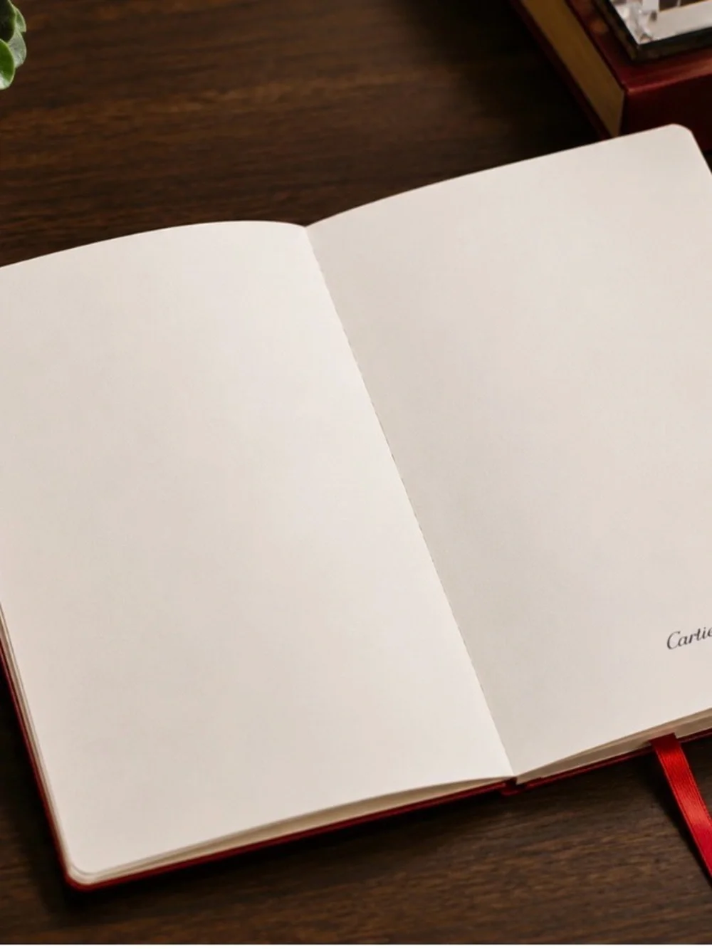 Cartier Red Notebook with Gold Script, soft cover.NEW